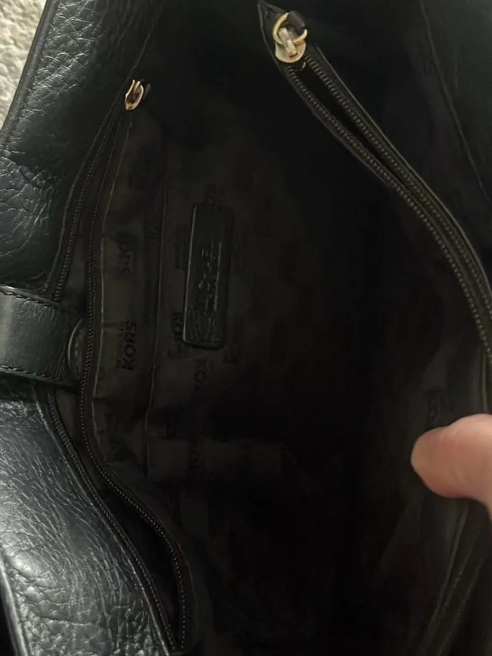 Michael Kors black leather bag